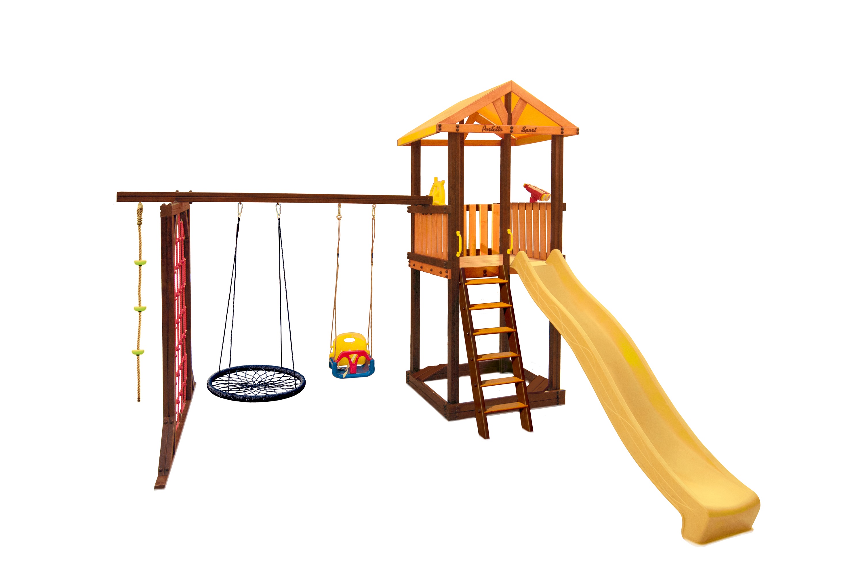 Игровой комплекс Perfetto sport «Pitigliano-9» + качели «Паутина»