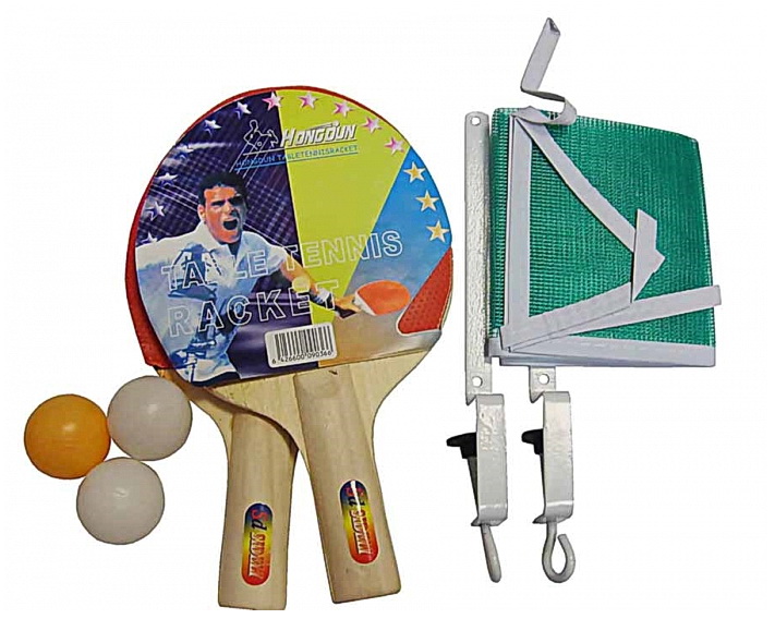 Набор для настольного тенниса (2ракетки+3 мяча+сетка) для начинающих (12.212)