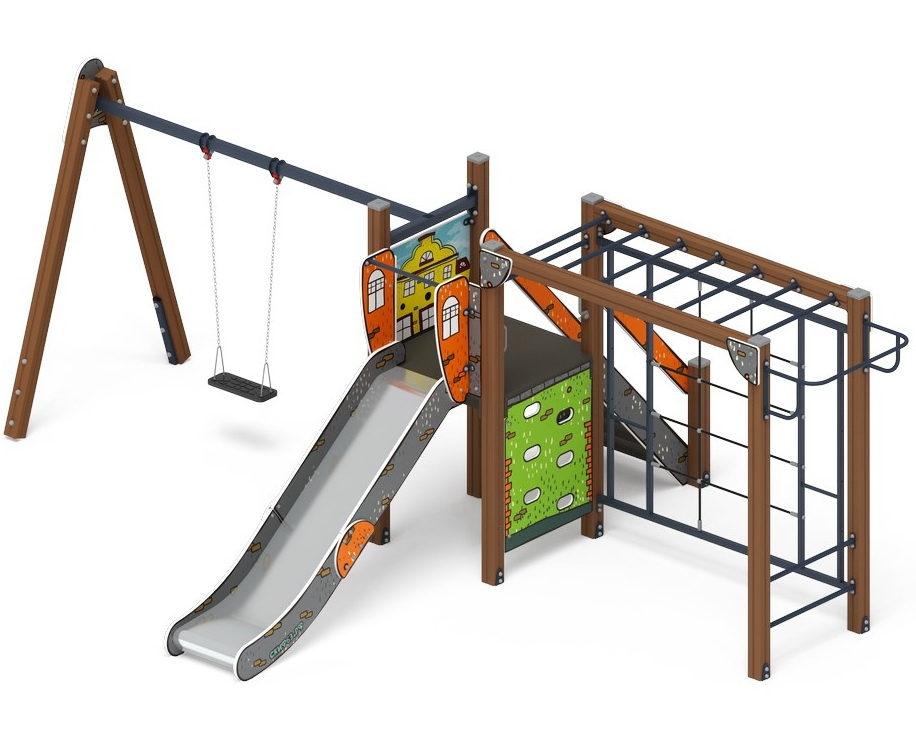 СЧАСТЛИВОЕ ДЕТСТВО (Город) детский игровой комплекс ДИК 2.01.02-01 (Н=1200)