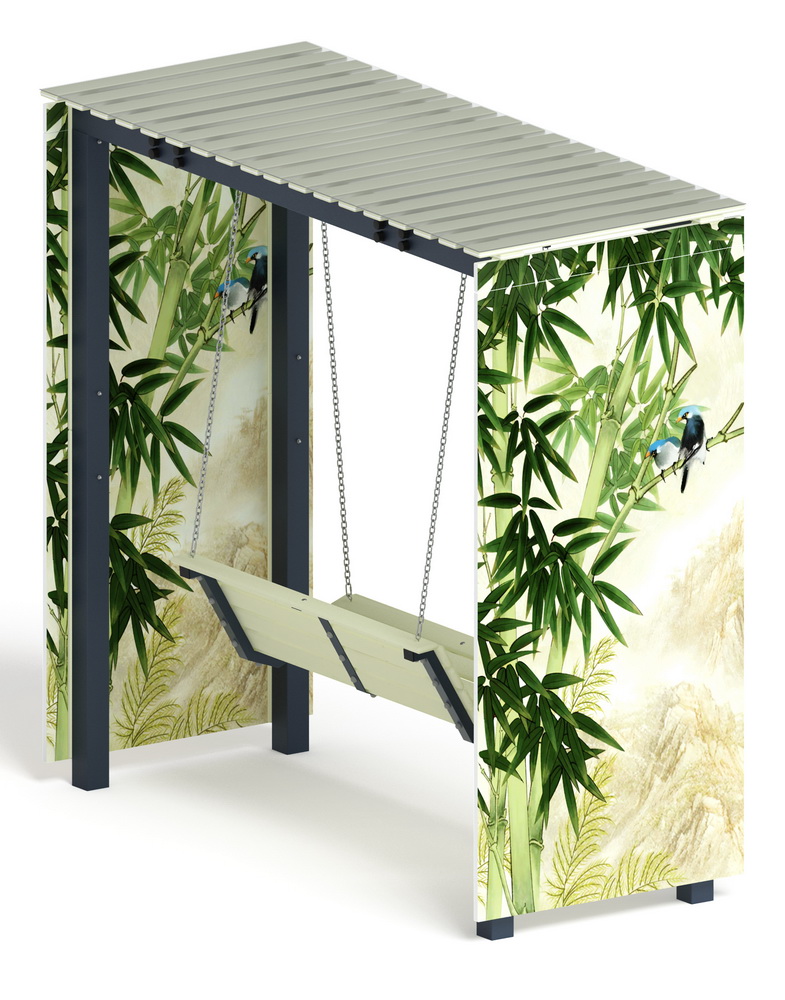 Пергола с качелями (Бамбук) МФ 78.06.01-02 /с поликарбонатом/