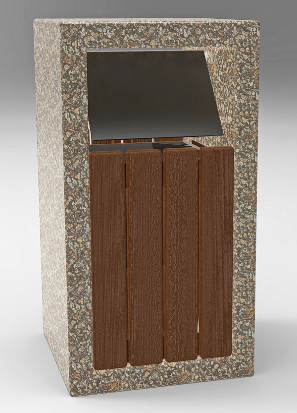 Урна бетонная У-49 Анталья малая (с крышкой)