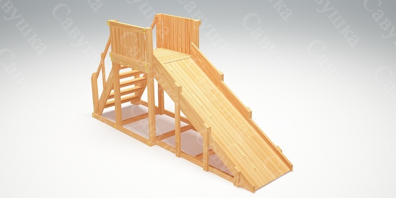 Зимняя деревянная игровая горка Савушка "Зима wood" - 2