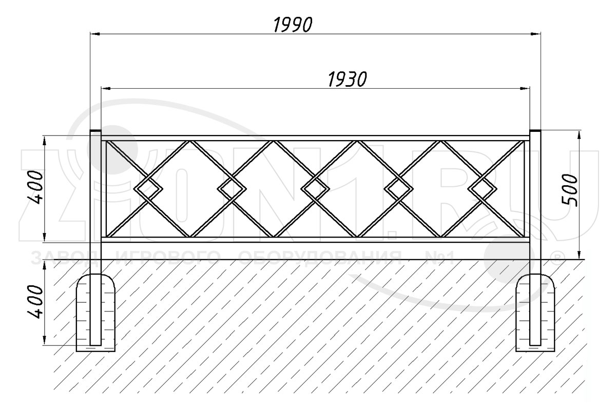 Газонное ограждение ZION ОГ-06 (ОГ049)