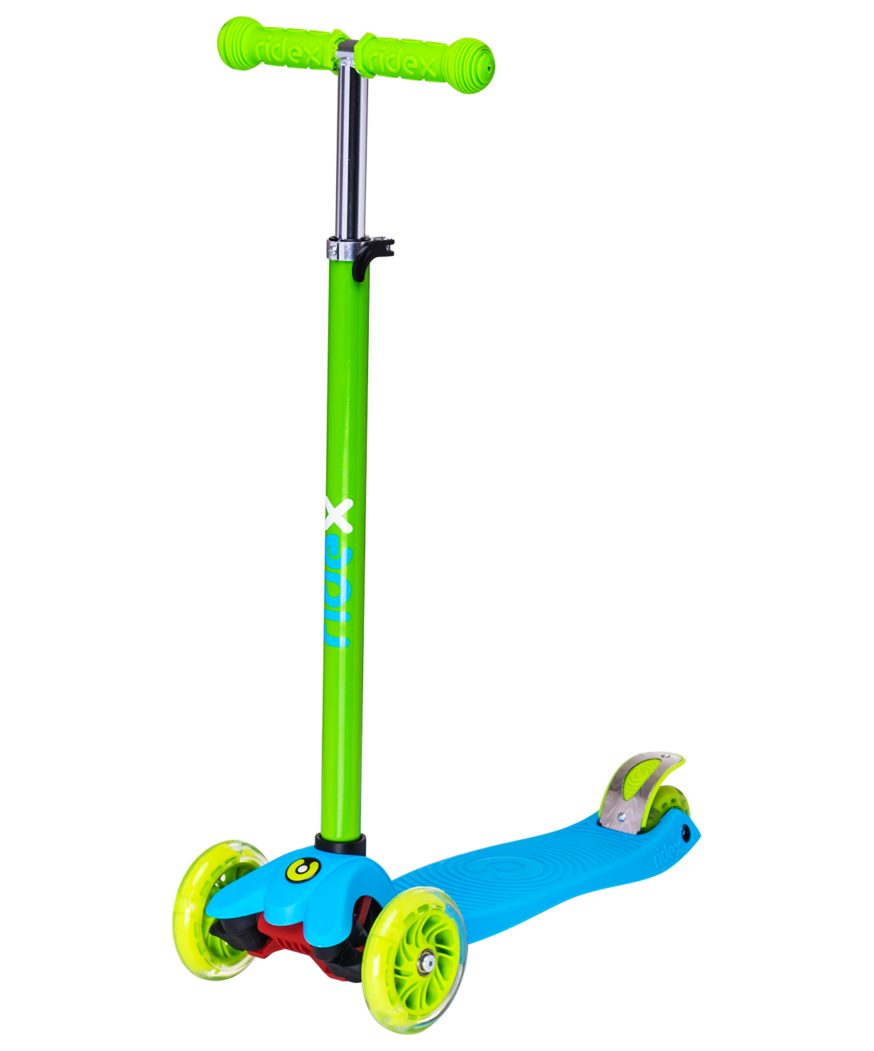 Самокат 3-колесный Snappy 3D, 120/80 мм, синий/зеленый