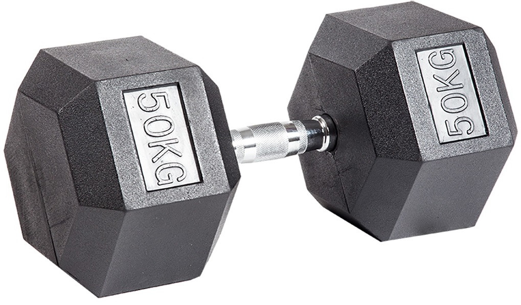 Гантель гексагональная обрезиненная 50 кг