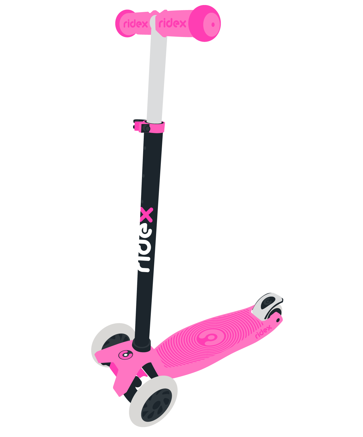 Самокат 3-колесный Snappy 2.0 3D 120/80 мм, розовый