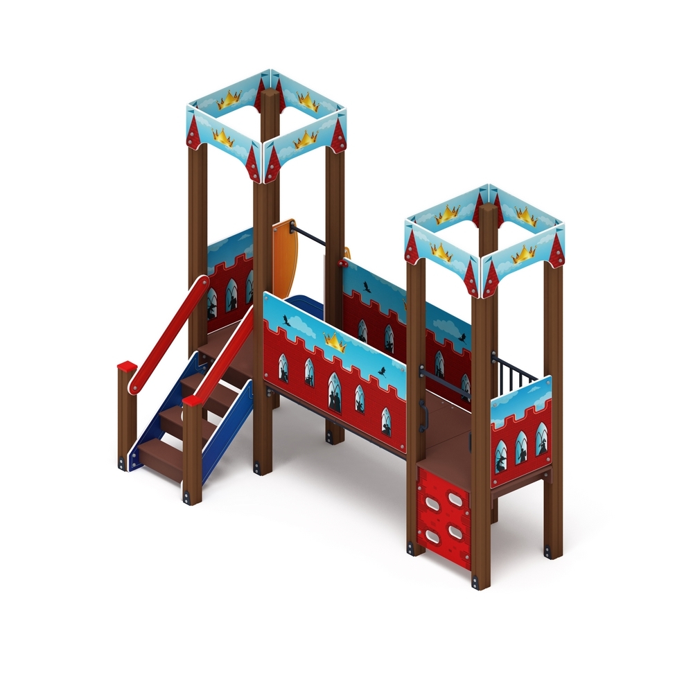 КОРОЛЕВСТВО (красное) детский игровой комплекс ДИК 1.15.02-03 (H=750)