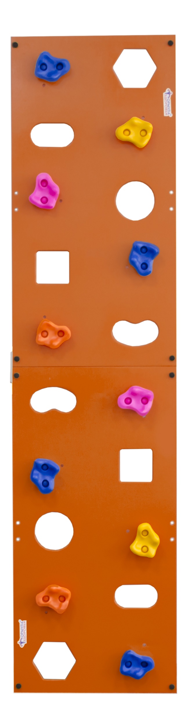 Скалодром пристенный "Формула здоровья" 500*2000 стандарт ЭЛЬБРУС с отверстиями оранжевый
