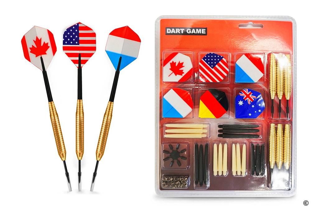 Набор дротиков и запасных частей (6 барелей, 18 хвостовиков, 18 оперений, 8 протектеров), 24 г