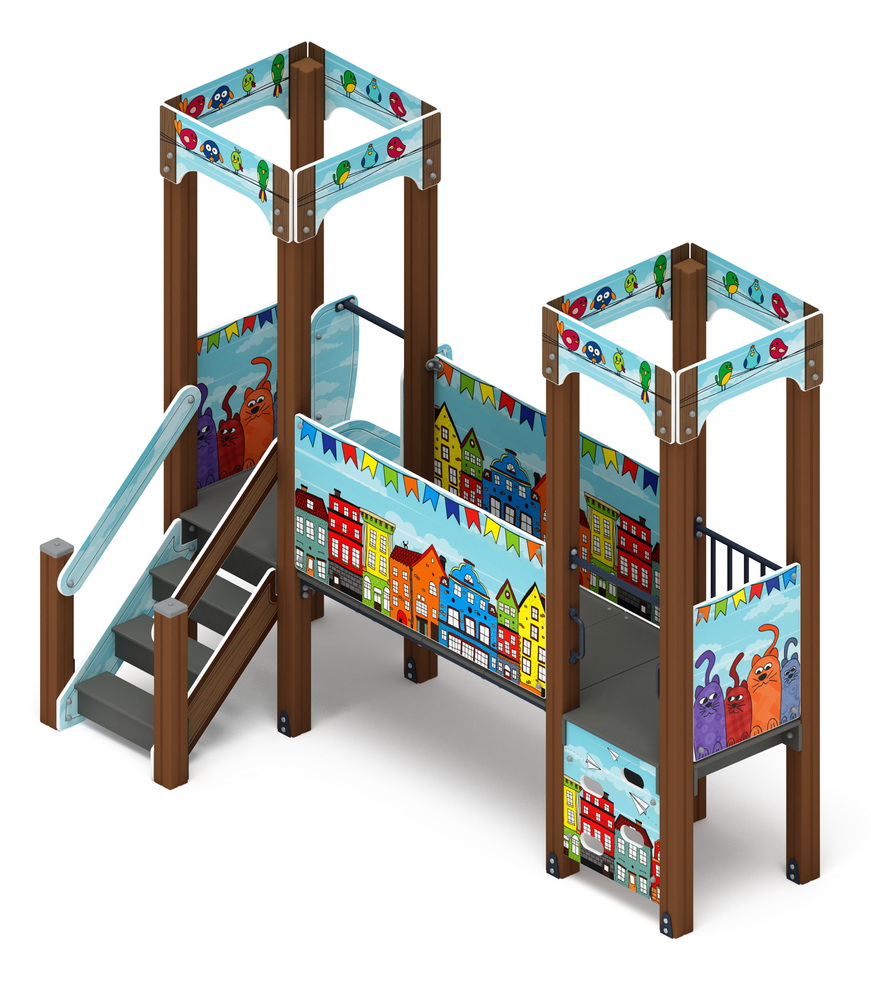 КОРОЛЕВСТВО (коты) детский игровой комплекс ДИК 1.15.02-11 (H=750)