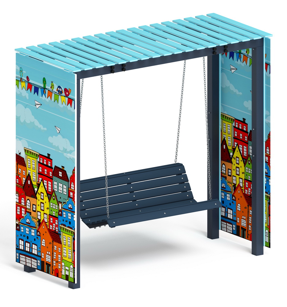 Пергола с качелями (Город) МФ 78.06.01-05 /без поликарбоната/