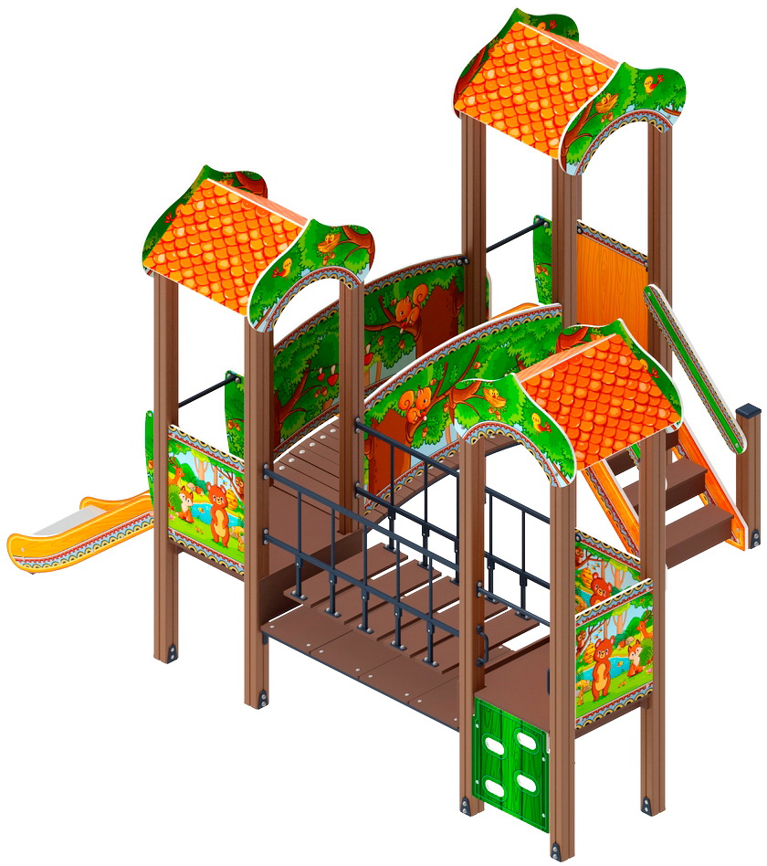 ПОЛЯНКА детский игровой комплекс ДИК 1.16.04-01 (H=750)