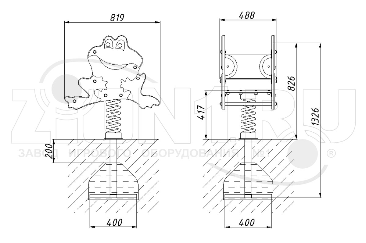 Качалка на пружине ZION Лягушонок (КЧ049)
