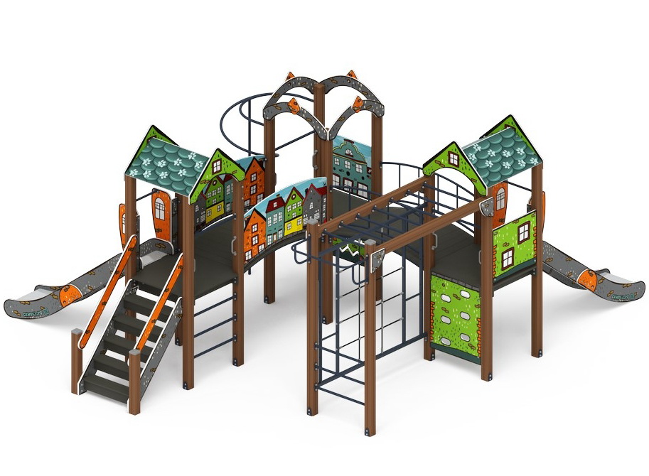 ГОРОДОК (Город) детский игровой комплекс ДИК 2.01.3.01-01 (H=1200)