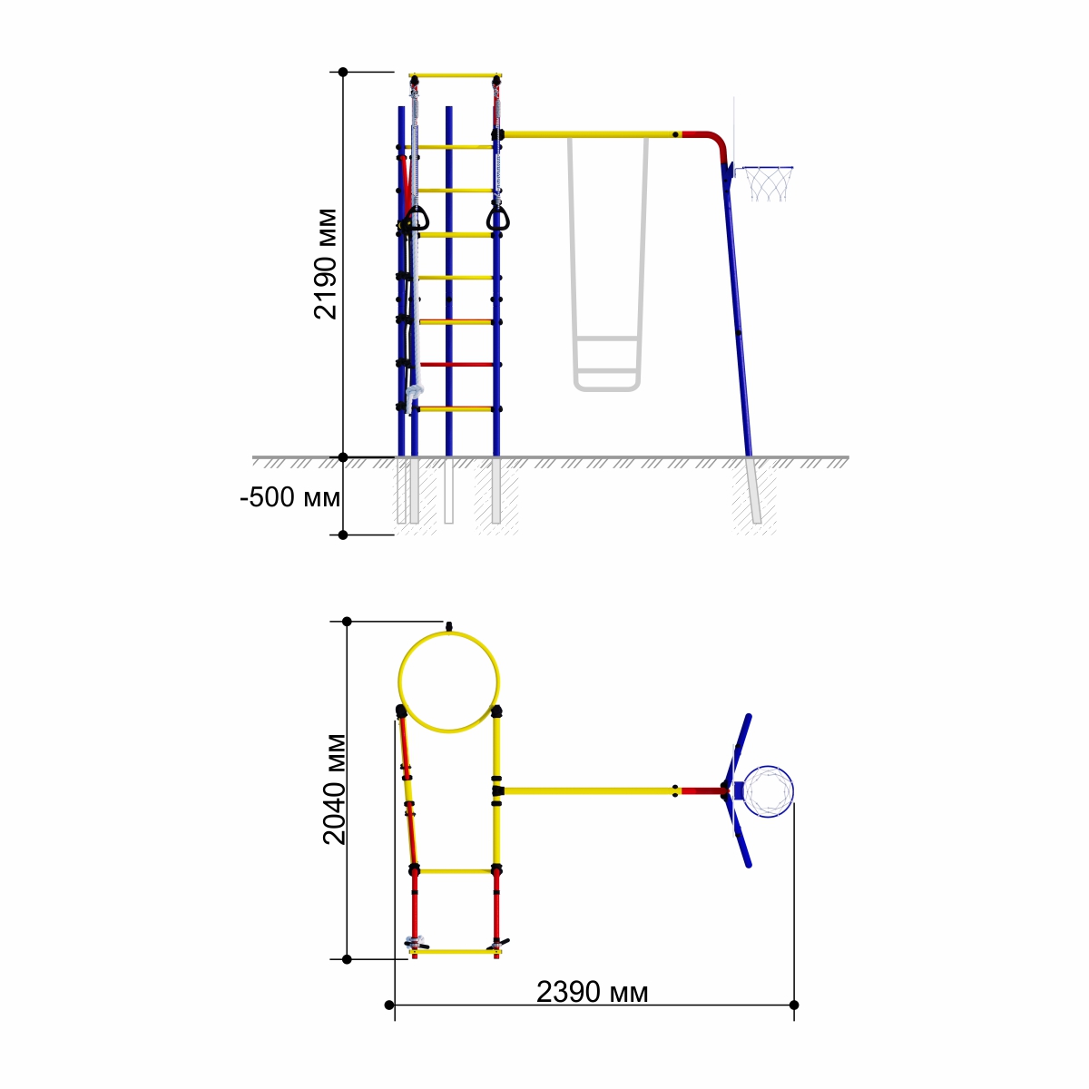 Детский спортивный комплекс для дачи Romana КОСМОДРОМ, фанерные качели