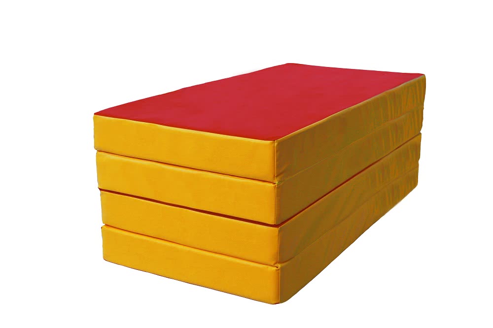 Мат № 5 (100 х 200 х 10) складной 3 сложения красно/жёлтый