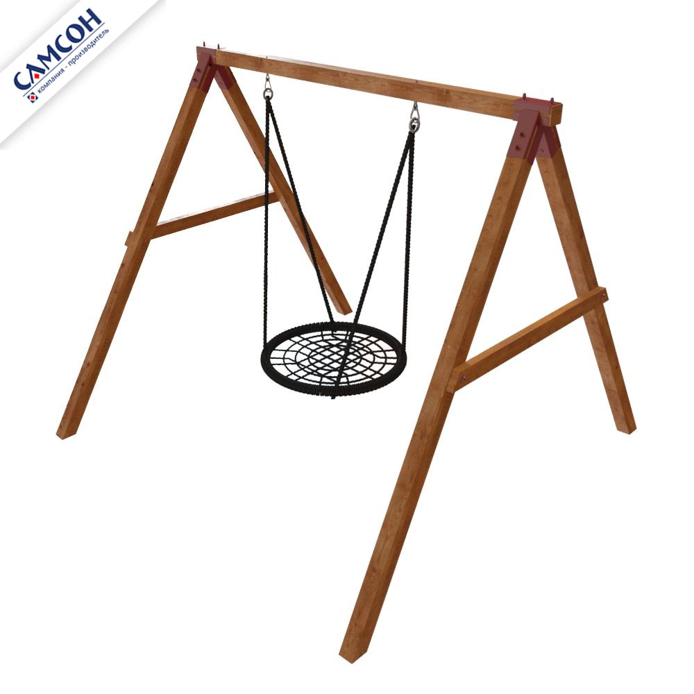 Уличные деревянные качели КОНГО ЛЮКС Самсон (покрытие лак: сосна, венге)