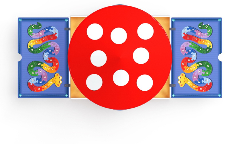 Песочница АЗБУКА с крышкой и грибком (крупная) ИО 5.01.10-05