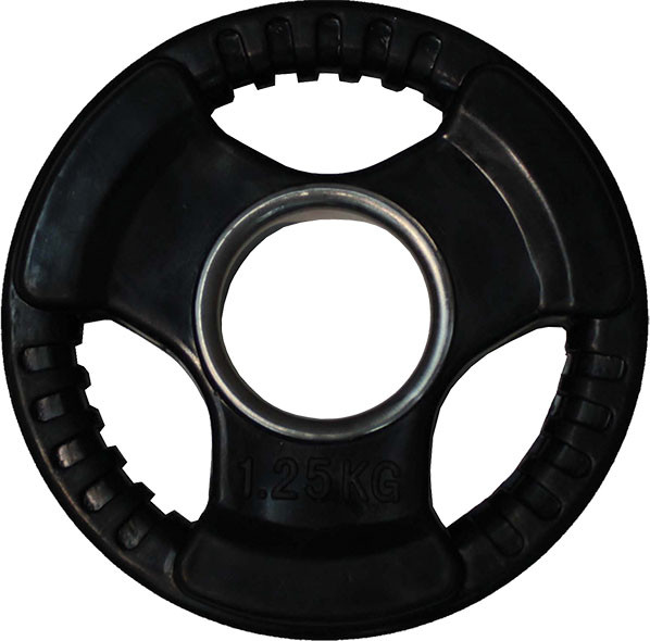 Диск для штанги черный обрезиненный D-51, 1,25 кг