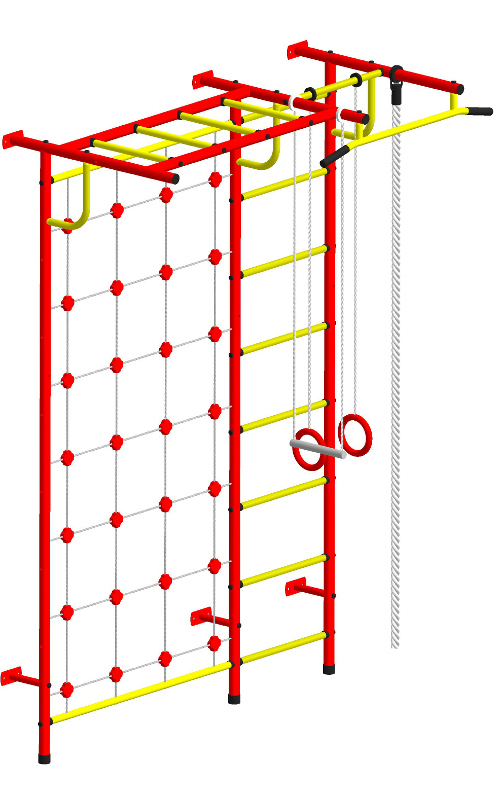 Детская шведская стенка Пионер С4СМ зелёно/жёлтый