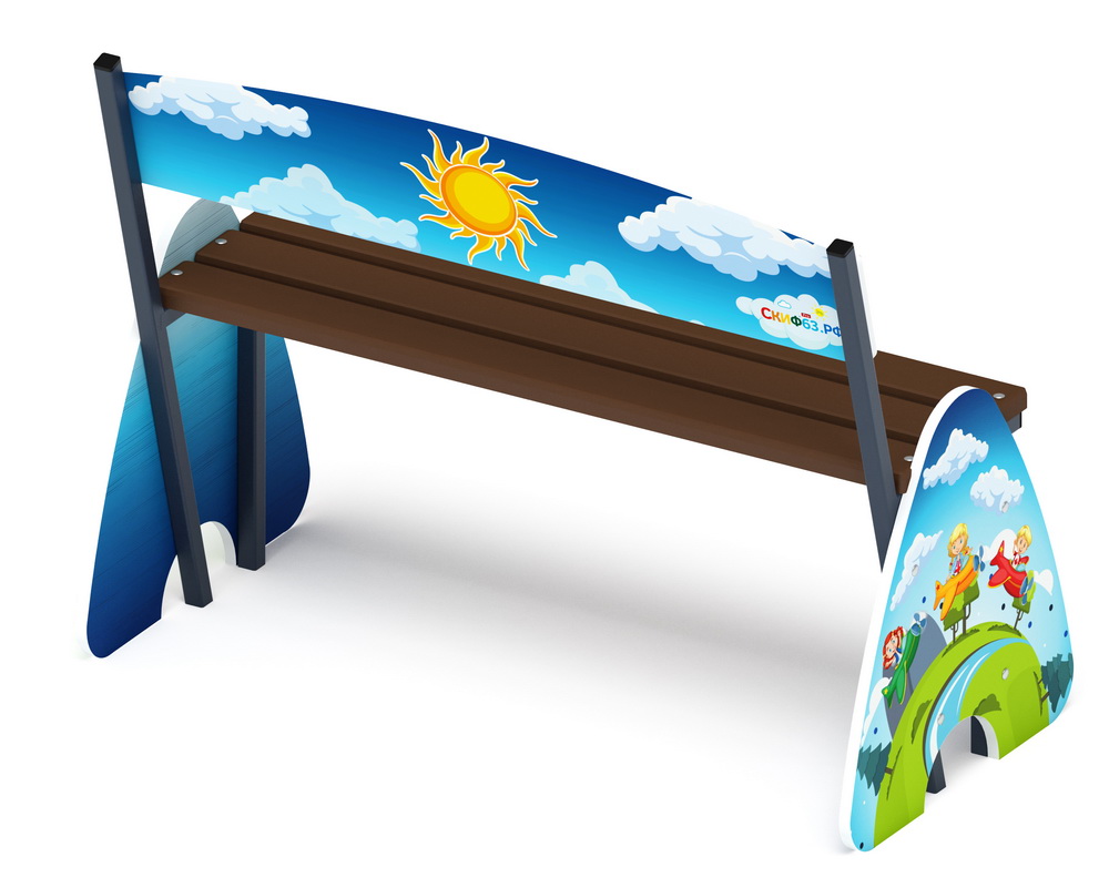 Скамья со спинкой СОЛНЫШКО для детской площадки МФ 41.01.04