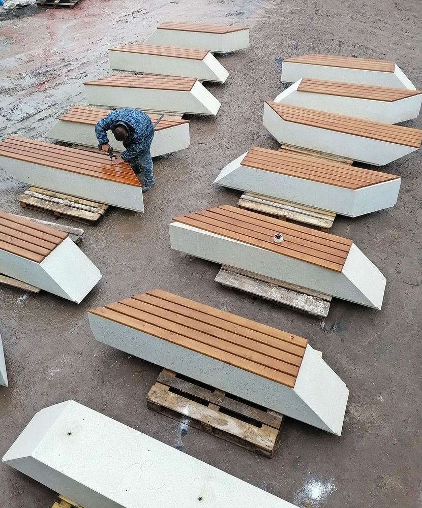 Скамья бетонная С-94-1 (Зигзаг)