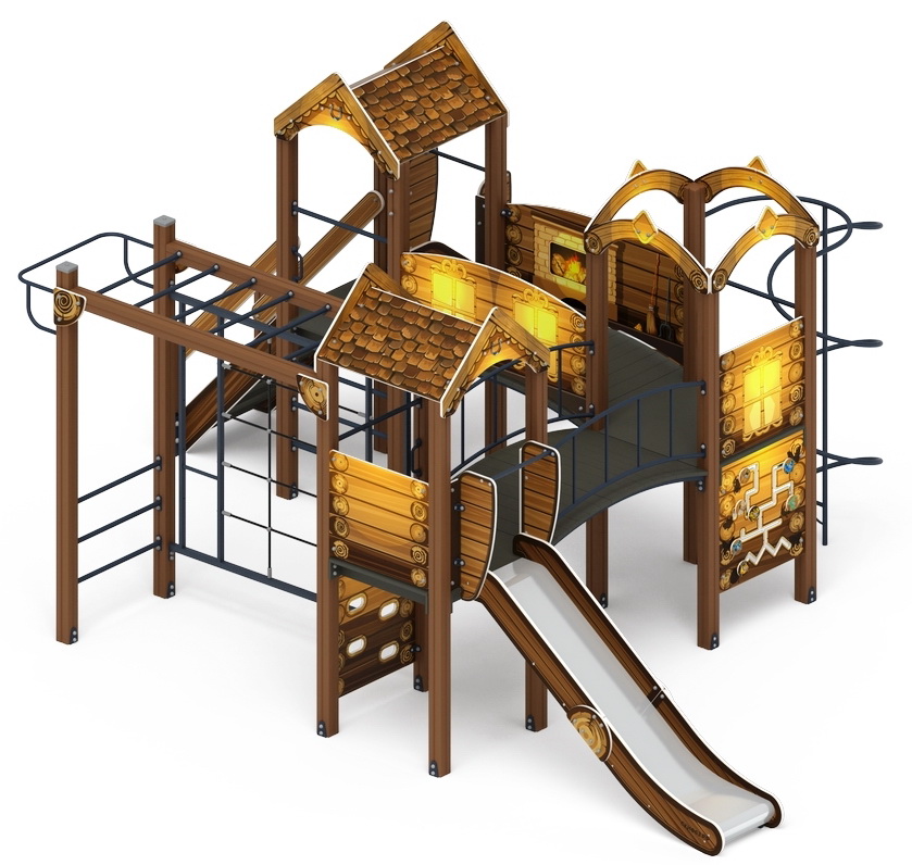 ГОРОДОК (Эко) детский игровой комплекс ДИК 2.01.3.01-02 (Н=1200)