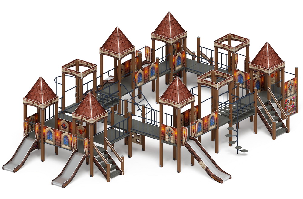 ЗАМОК детский игровой комплекс ДИК 2.18.11-02 (H=1200, H=900)