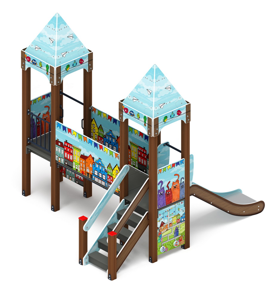 КОРОЛЕВСТВО (Коты) детский игровой комплекс ДИК 1.15.06-21 (H=900)