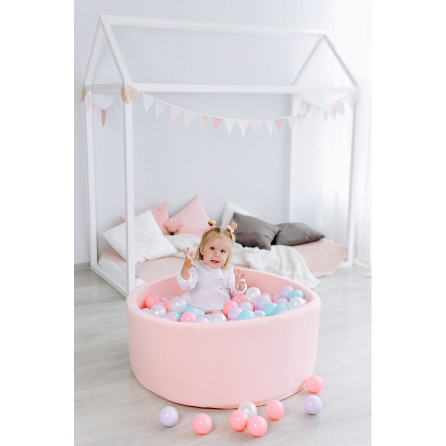 Детский сухой бассейн Romana Airpool (Розовый + 200 шаров)