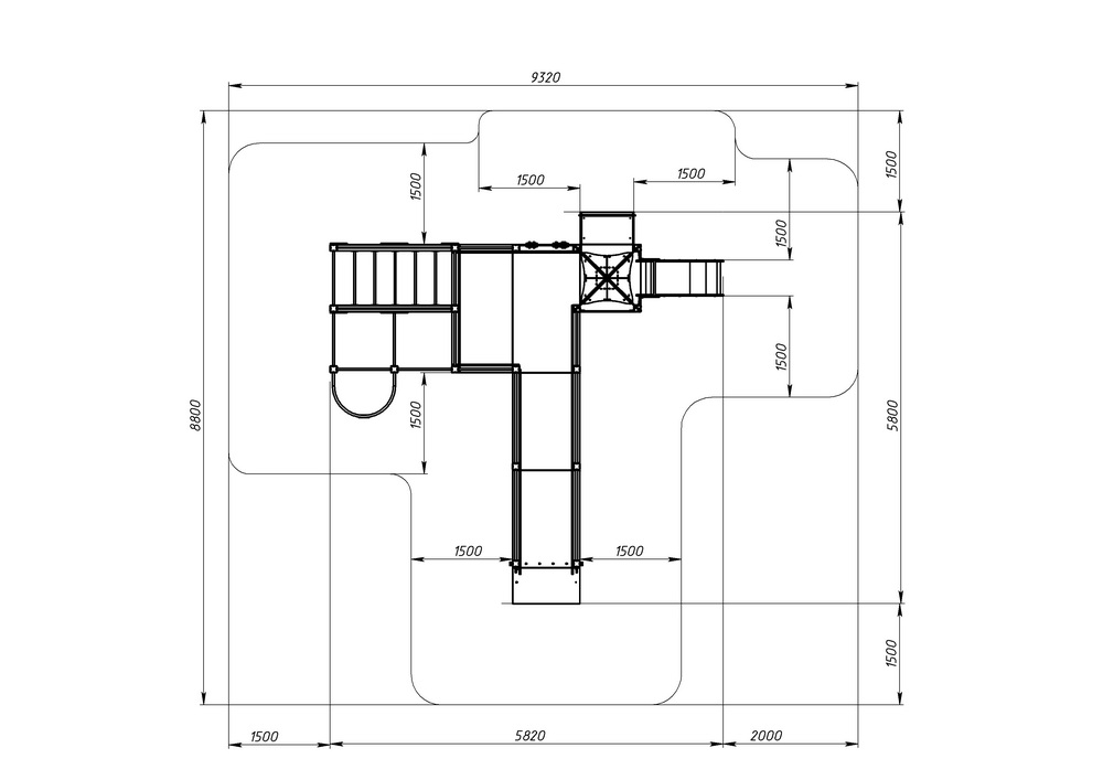 Детский спортивный комплекс ЗАБОТА КОСМОПОРТ (H=750) ДОВ 20.14.02-01