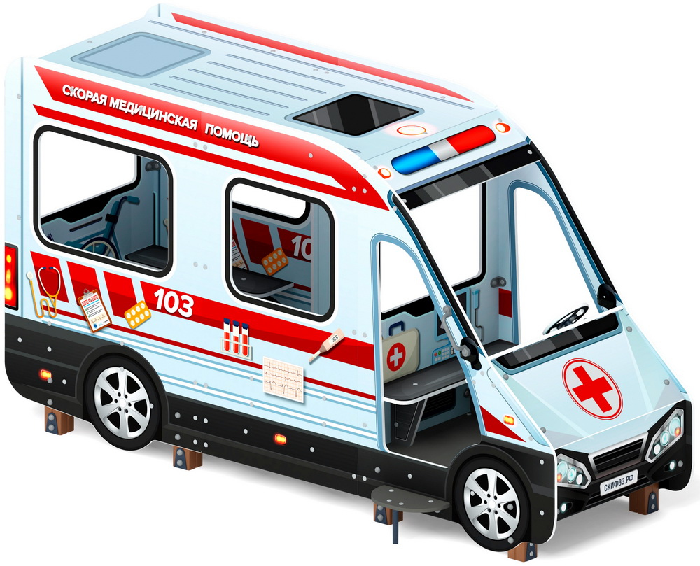 Беседка АВТОБУС (Скорая помощь) для детской площадки МФ 10.03.13-04