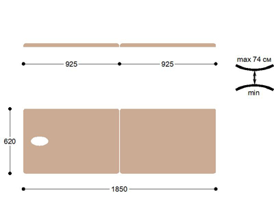 Складной металлический массажный стол М185