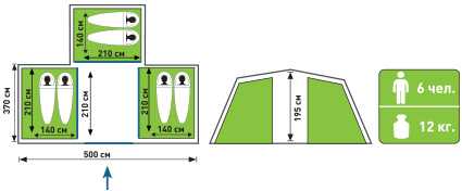 Палатка туристическая Atemi KARELIA 6 CX