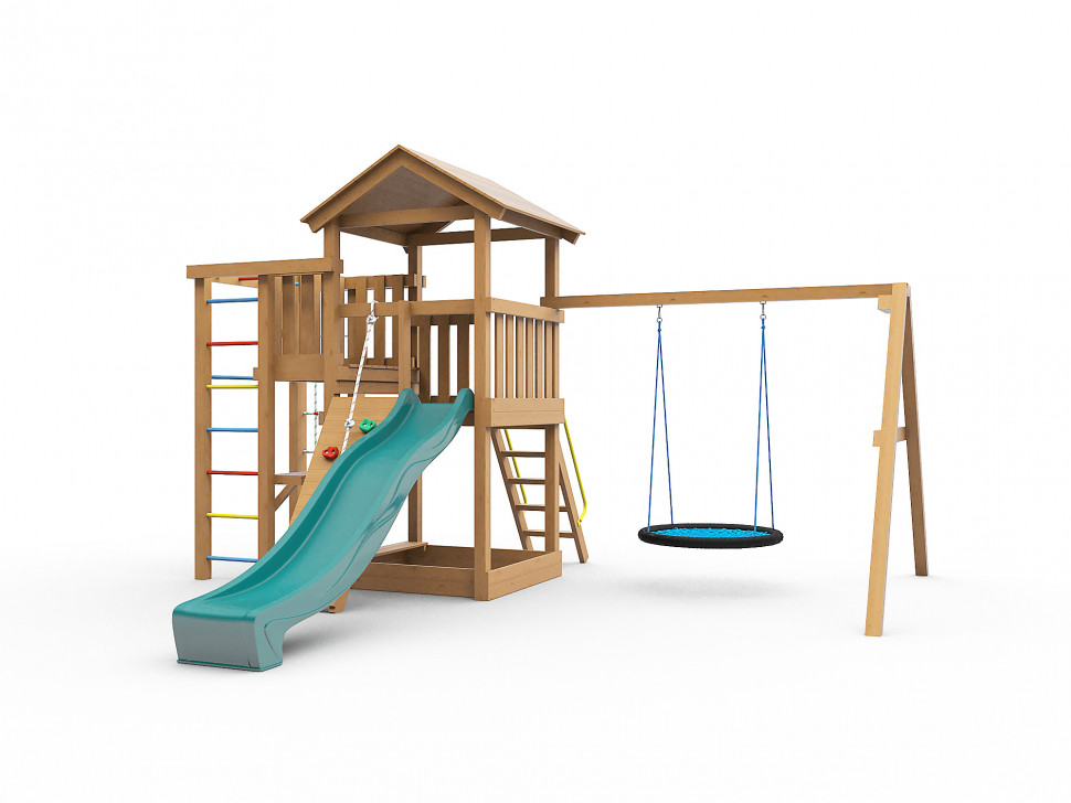 Детская игровая площадка Лео с гнездом (окрашенная)