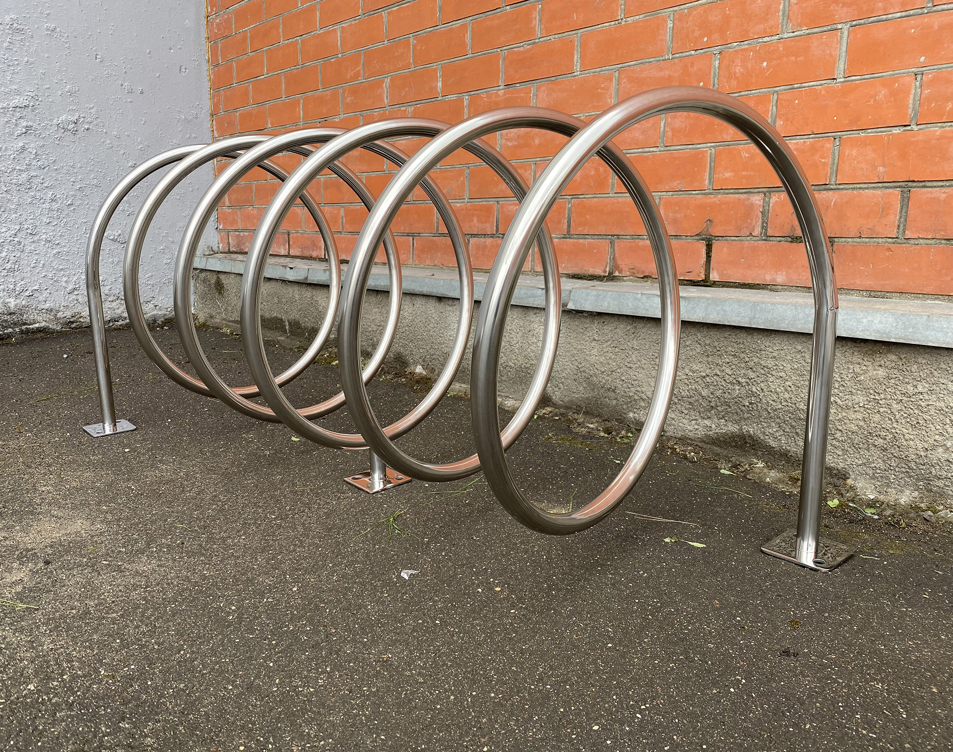 Велопарковка 7-ми местная Air Gym «Спираль» из нержавейки