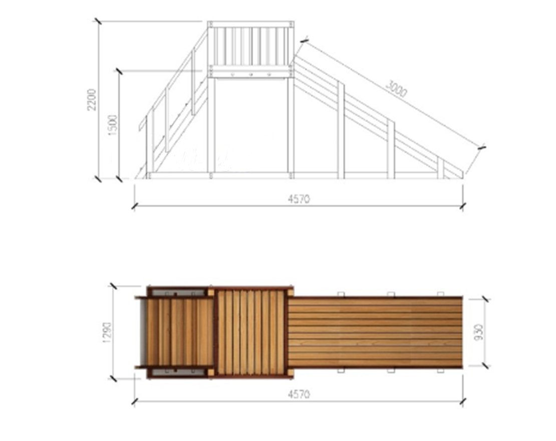 Зимняя горка ЗИМА WOOD-2 Савушка (скат 3 м)