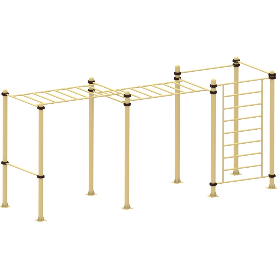 Рукоход двухуровневый с лестницей и двумя турниками Air-Gym YSK74