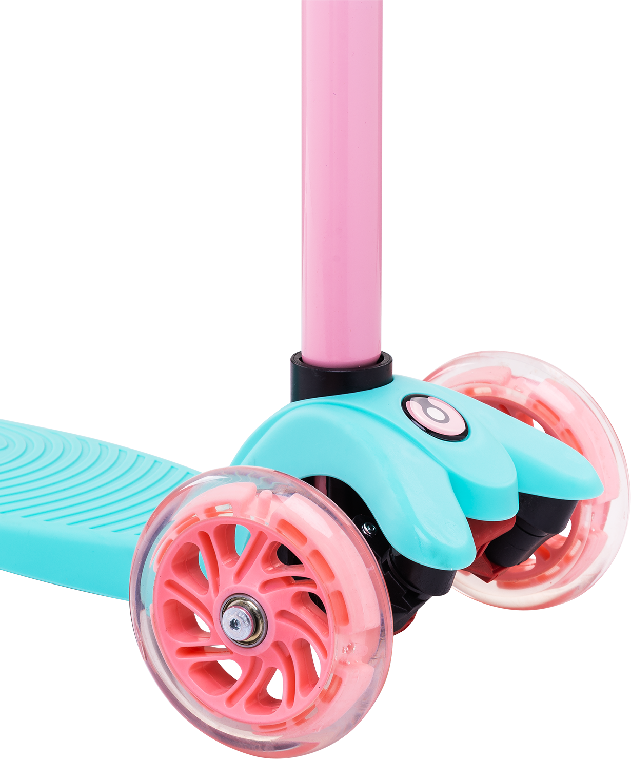 Самокат 3-колесный Snappy 3D, 120/80 мм, мятный/розовый