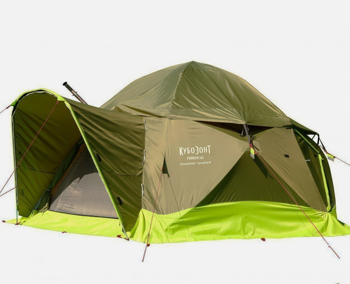 Универсальная палатка ЛОТОС КубоЗонт 6-У Компакт Комплект №2 (влагозащитный колпак; гидродно; утепленный пол)