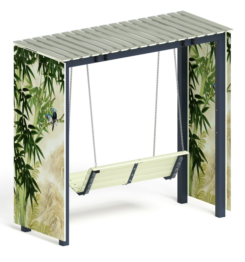 Пергола с качелями (Бамбук) МФ 78.06.01-02 /с поликарбонатом/