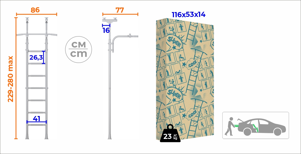 Шведская стенка R9 Romana (01.20.7.06.410.04.00-01) белый антик золото