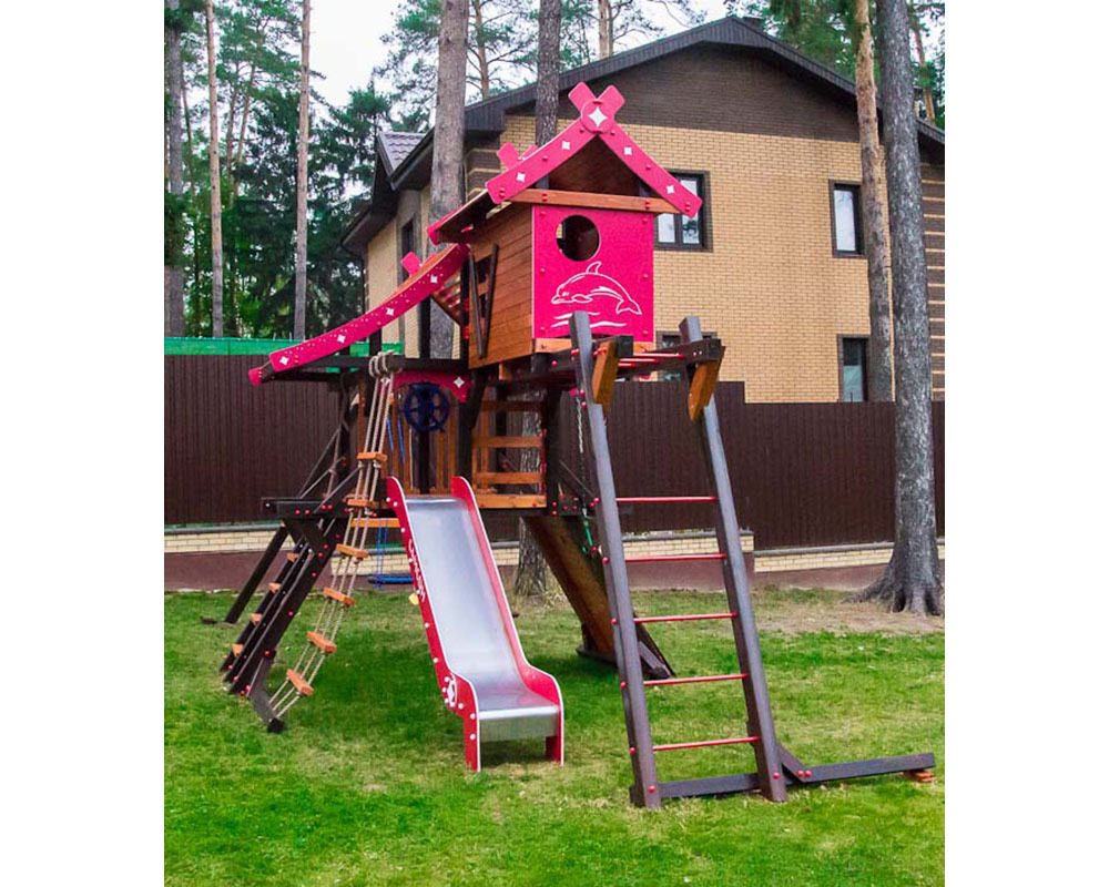 Детская игровая деревянная площадка ХИЖИНА КОРСИКА Самсон