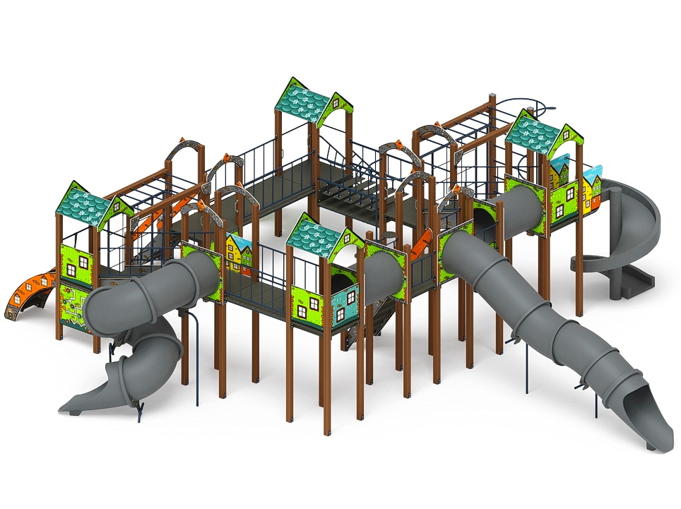 ОСТРОВ ДЕТСТВА (Город) детский игровой комплекс ДИК 2.01.8.02-31 (Н=2000, Н=2000, Н=2000)