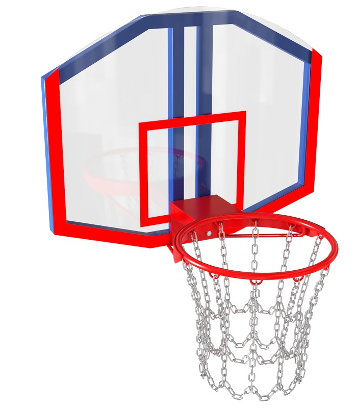 Стритбольный щит из оргстекла с кольцом (на выбор)