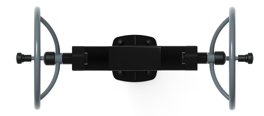 Тренажер уличный РУЛИ (2 руля положение стоя) серый СТ 105-13