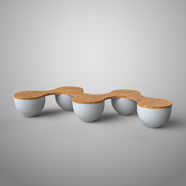 Скамья бетонная ПЯТЬ СФЕР С-65