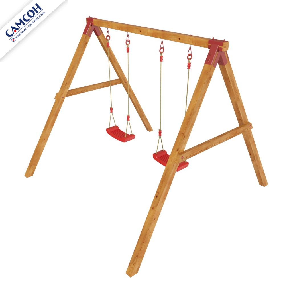 Уличные деревянные качели КОНГО Самсон (покрытие лак: венге, сосна)
