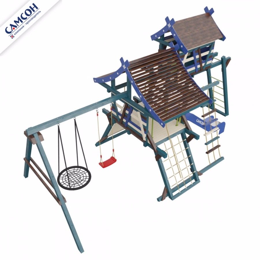 Детская деревянная игровая площадка ХИЖИНА САНТОРИНИ Самсон