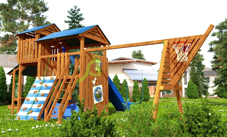 Детская деревянная площадка IgraGrad Домик 3 для общественных мест